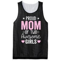 Wo Mom of 2 Girl Two Daughters Mother's Day Mesh Reversible Basketball Jersey Tank