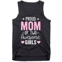 Wo Mom of 2 Girl Two Daughters Mother's Day Tank Top