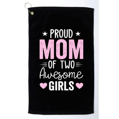 Wo Mom of 2 Girl Two Daughters Mother's Day Platinum Collection Golf Towel