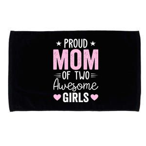 Wo Mom of 2 Girl Two Daughters Mother's Day Microfiber Hand Towel