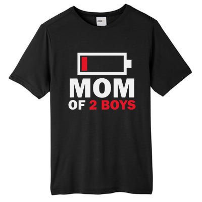 Women's Mom Of 2 Low Battery Funny Mother's Day Tall Fusion ChromaSoft Performance T-Shirt