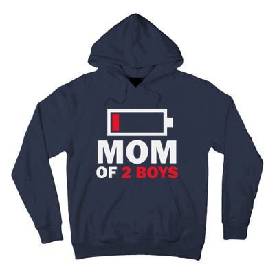 Women's Mom Of 2 Low Battery Funny Mother's Day Tall Hoodie