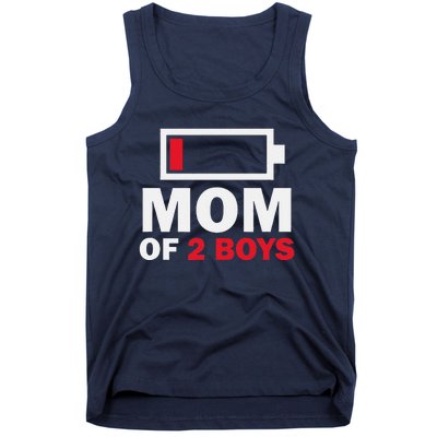 Women's Mom Of 2 Low Battery Funny Mother's Day Tank Top