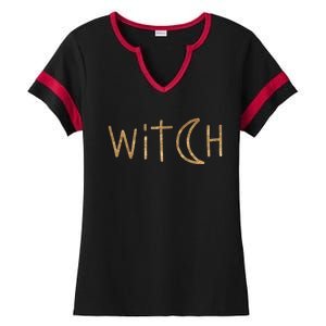 Witch Moon October Halloween Ladies Halftime Notch Neck Tee