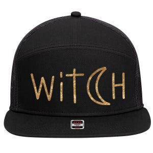 Witch Moon October Halloween 7 Panel Mesh Trucker Snapback Hat