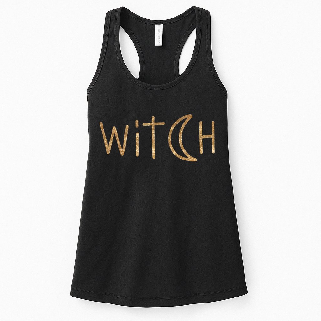 Witch Moon October Halloween Womens Tank Top