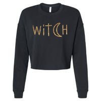Witch Moon October Halloween Cropped Pullover Crew