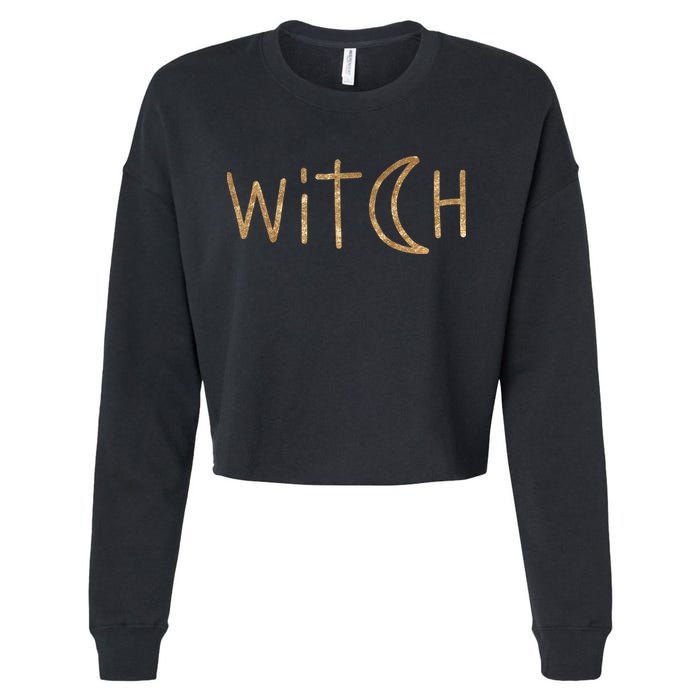 Witch Moon October Halloween Cropped Pullover Crew