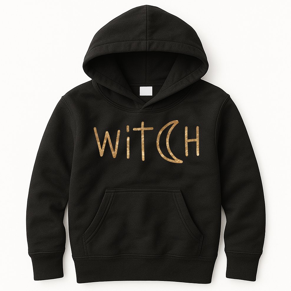 Witch Moon October Halloween Kids Hoodie