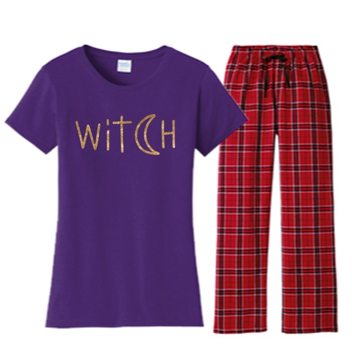 Witch Moon October Halloween Women's Flannel Pajama Set