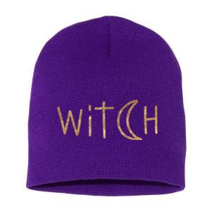 Witch Moon October Halloween Short Acrylic Beanie