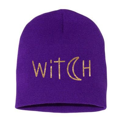 Witch Moon October Halloween Short Acrylic Beanie