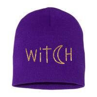 Witch Moon October Halloween Short Acrylic Beanie