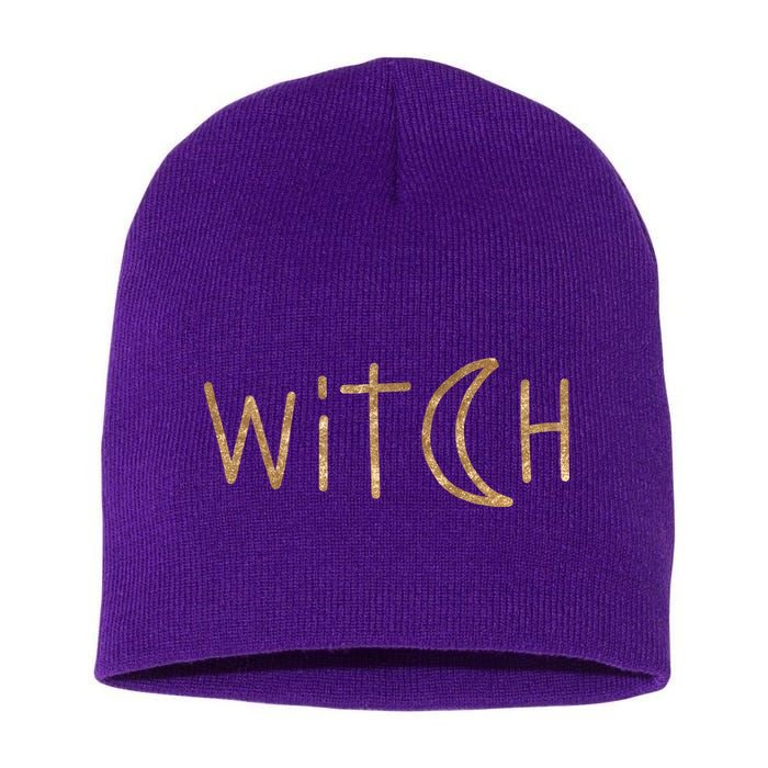 Witch Moon October Halloween Short Acrylic Beanie