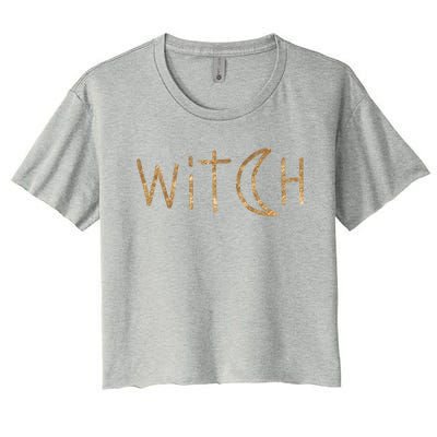 Witch Moon October Halloween Women's Crop Top Tee