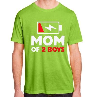 Womens Mom Of Two Mother Of Two Mom Of 2 Twin Mother Adult ChromaSoft Performance T-Shirt