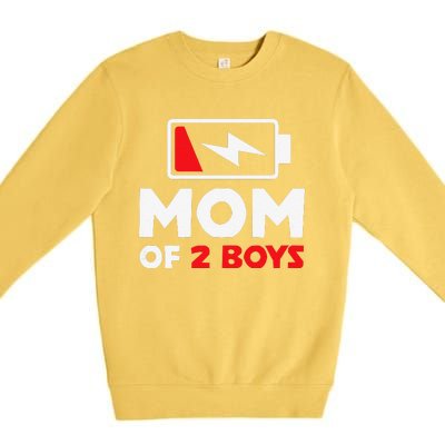 Womens Mom Of Two Mother Of Two Mom Of 2 Twin Mother Premium Crewneck Sweatshirt