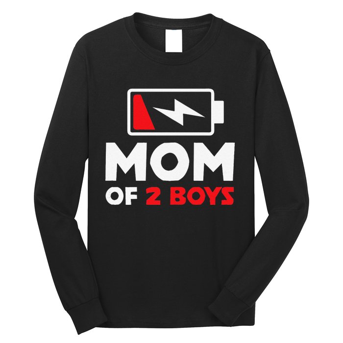 Womens Mom Of Two Mother Of Two Mom Of 2 Twin Mother Long Sleeve Shirt