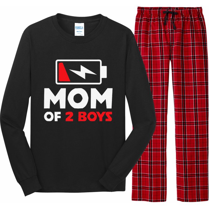 Womens Mom Of Two Mother Of Two Mom Of 2 Twin Mother Long Sleeve Pajama Set