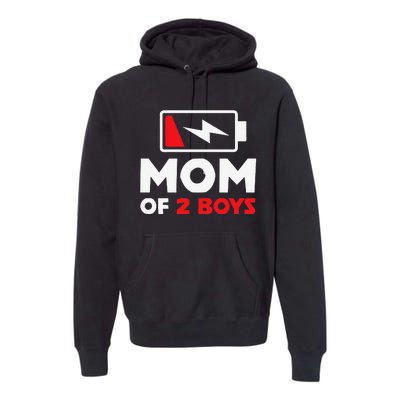 Womens Mom Of Two Mother Of Two Mom Of 2 Twin Mother Premium Hoodie