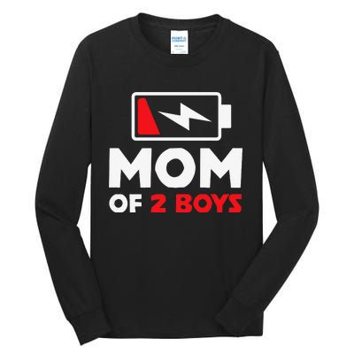 Womens Mom Of Two Mother Of Two Mom Of 2 Twin Mother Tall Long Sleeve T-Shirt