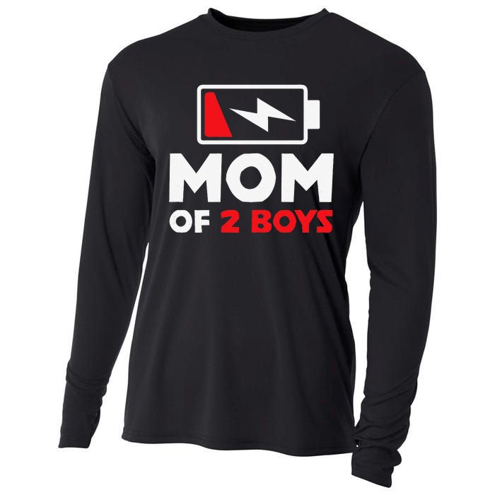 Womens Mom Of Two Mother Of Two Mom Of 2 Twin Mother Cooling Performance Long Sleeve Crew