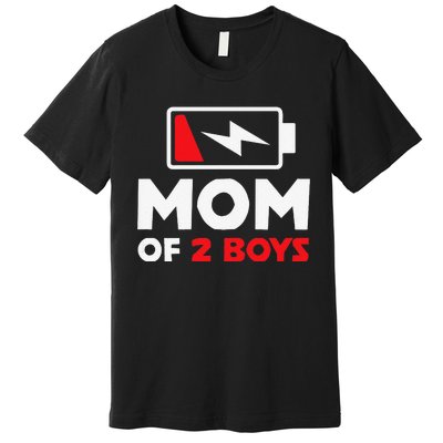 Womens Mom Of Two Mother Of Two Mom Of 2 Twin Mother Premium T-Shirt