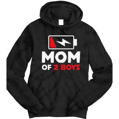 Womens Mom Of Two Mother Of Two Mom Of 2 Twin Mother Tie Dye Hoodie