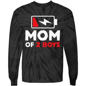 Womens Mom Of Two Mother Of Two Mom Of 2 Twin Mother Tie-Dye Long Sleeve Shirt