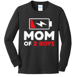 Womens Mom Of Two Mother Of Two Mom Of 2 Twin Mother Kids Long Sleeve Shirt