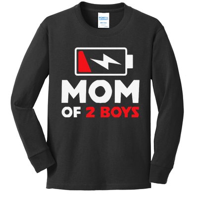 Womens Mom Of Two Mother Of Two Mom Of 2 Twin Mother Kids Long Sleeve Shirt