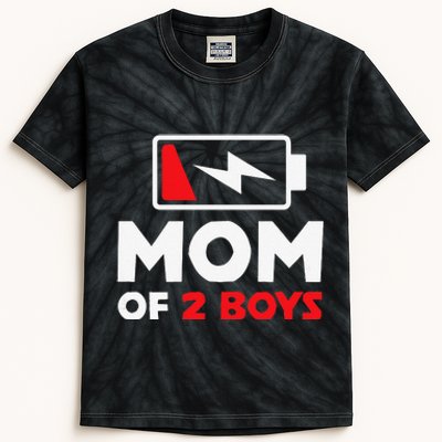 Womens Mom Of Two Mother Of Two Mom Of 2 Twin Mother Kids Tie-Dye T-Shirt