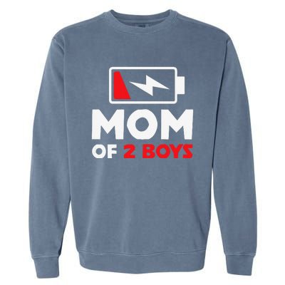 Womens Mom Of Two Mother Of Two Mom Of 2 Twin Mother Garment-Dyed Sweatshirt