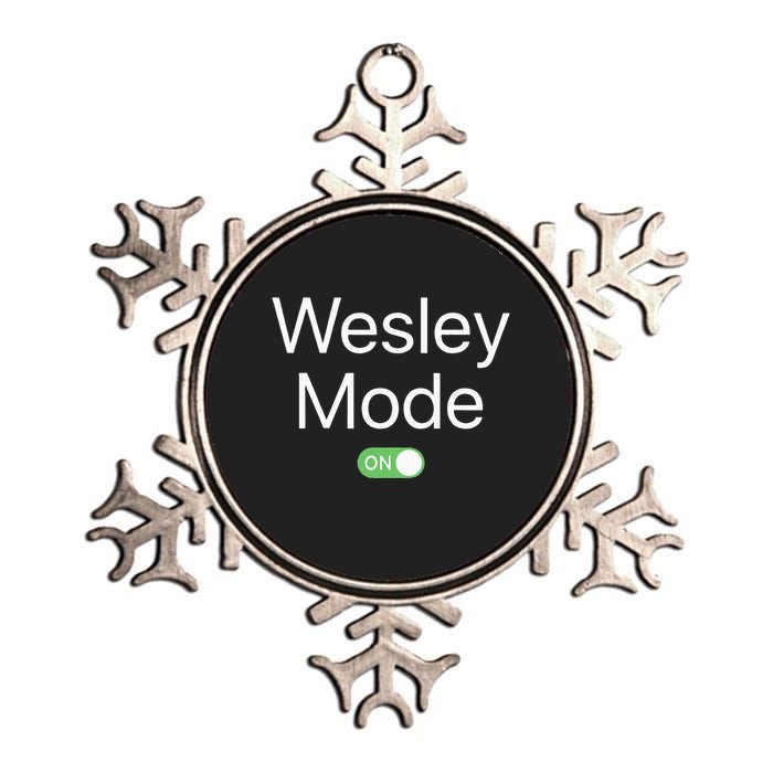 Wesley Mode On First Name Smartphone Design Novelty Metallic Star Ornament