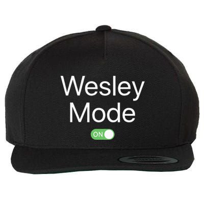 Wesley Mode On First Name Smartphone Design Novelty Wool Snapback Cap