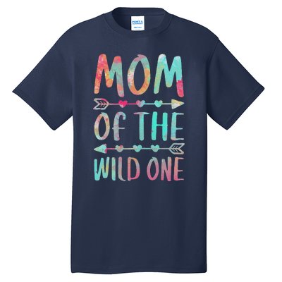 Womens Mom Of The Wild One Mother's Day Tall T-Shirt