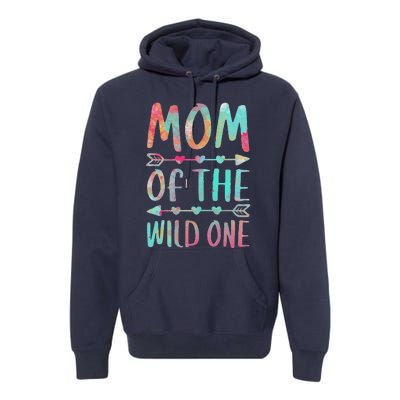 Womens Mom Of The Wild One Mother's Day Premium Hoodie