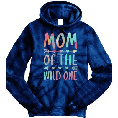 Womens Mom Of The Wild One Mother's Day Tie Dye Hoodie