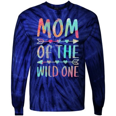 Womens Mom Of The Wild One Mother's Day Tie-Dye Long Sleeve Shirt