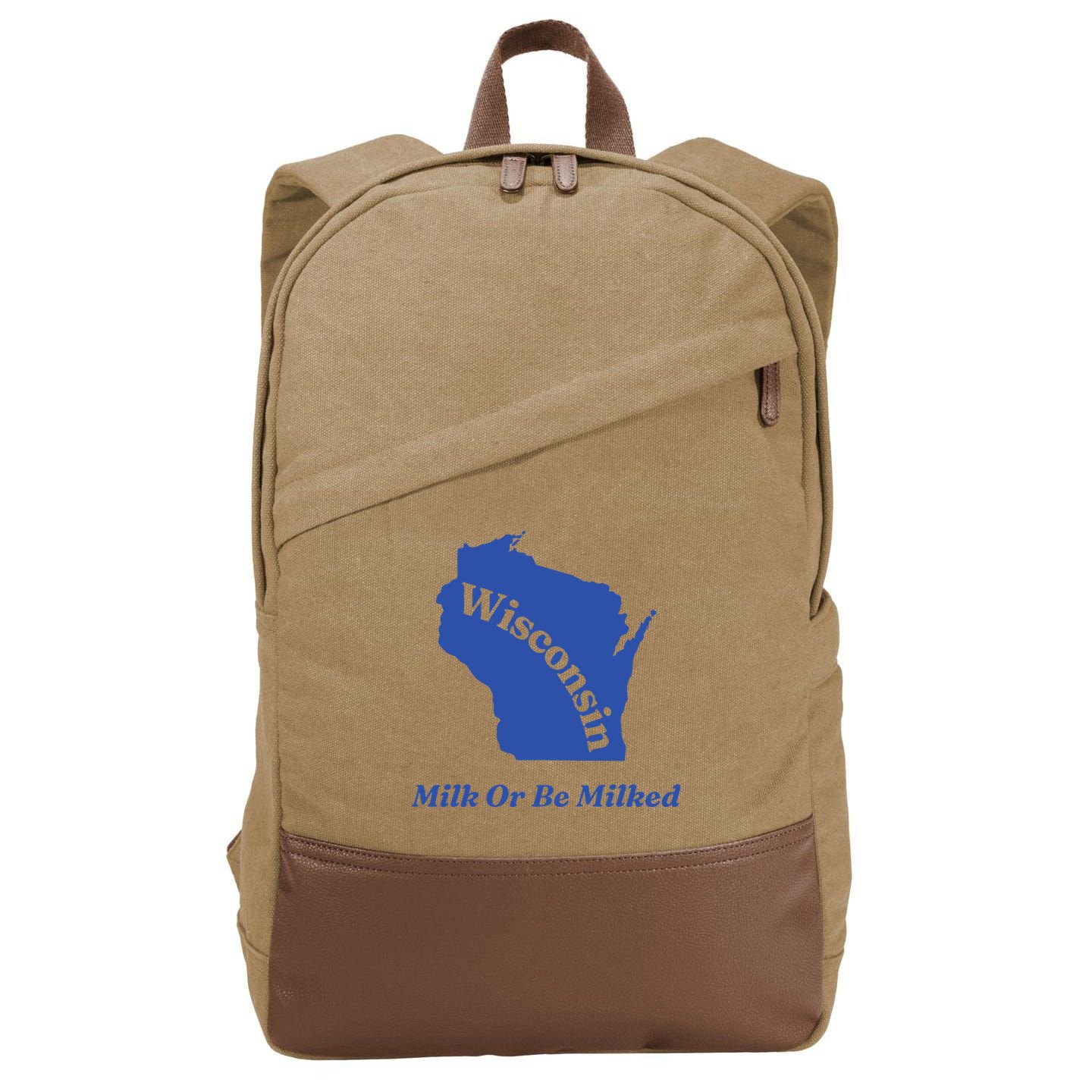 Wisconsin Milk Or Be Milked Cotton Canvas Backpack