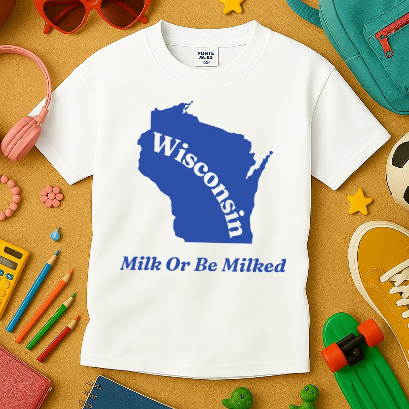 Wisconsin Milk Or Be Milked Kids T-Shirt