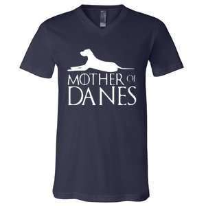 Womens Mother Of Danes Funny Funny Great Dane V-Neck T-Shirt