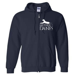 Womens Mother Of Danes Funny Funny Great Dane Full Zip Hoodie