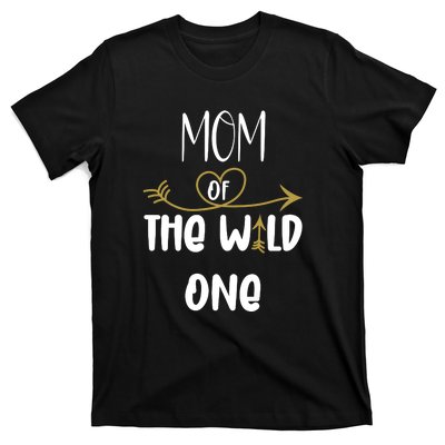 Womens Mom Of The Wild One 1st Birthday First Thing Mommy T-Shirt