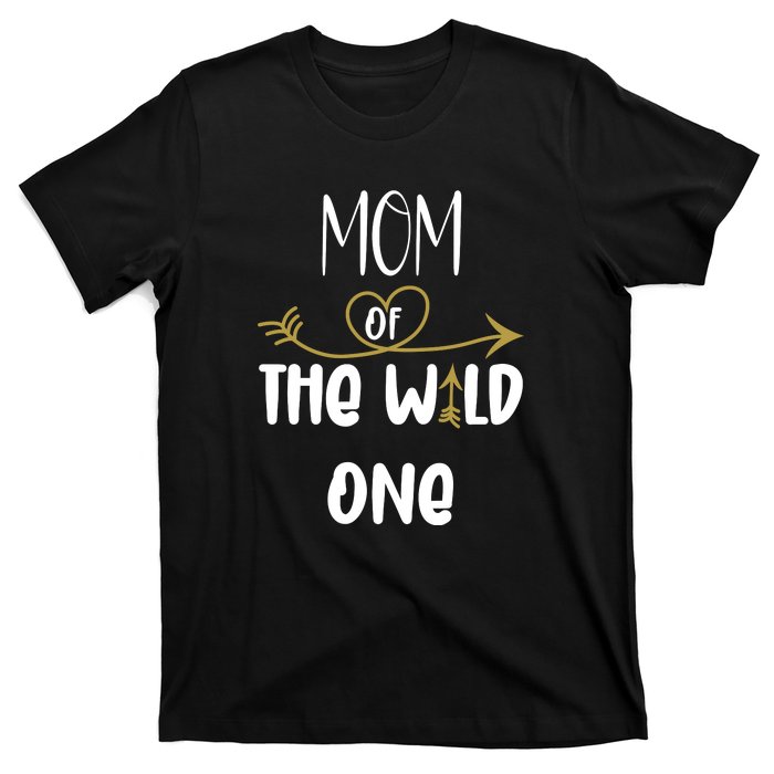 Womens Mom Of The Wild One 1st Birthday First Thing Mommy T-Shirt