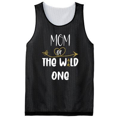 Womens Mom Of The Wild One 1st Birthday First Thing Mommy Mesh Reversible Basketball Jersey Tank