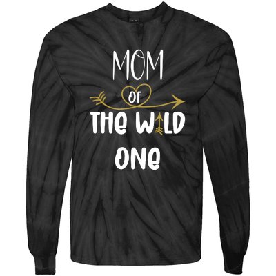 Womens Mom Of The Wild One 1st Birthday First Thing Mommy Tie-Dye Long Sleeve Shirt