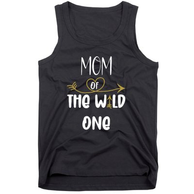 Womens Mom Of The Wild One 1st Birthday First Thing Mommy Tank Top