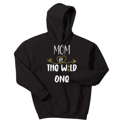 Womens Mom Of The Wild One 1st Birthday First Thing Mommy Kids Hoodie