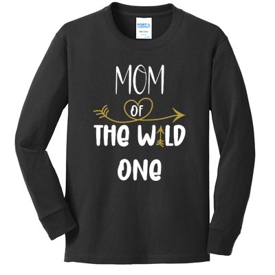 Womens Mom Of The Wild One 1st Birthday First Thing Mommy Kids Long Sleeve Shirt